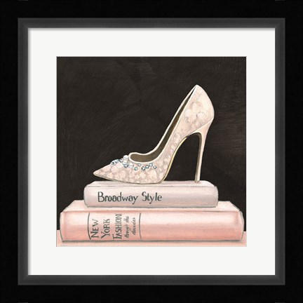 Framed City Style Square II on Black no Words Print