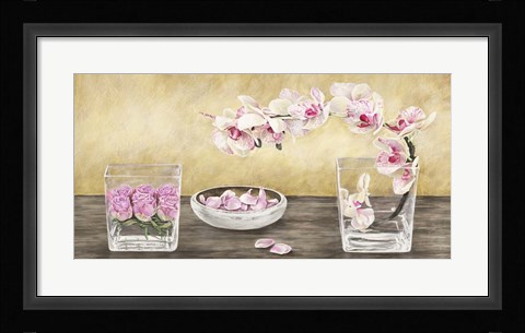 Framed Orchids and Roses Arrangement Print