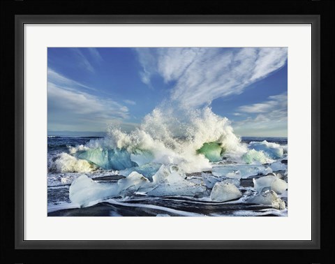 Framed Waves breaking, Iceland Print