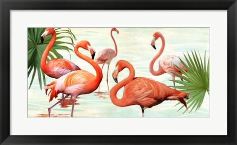 Framed Flamingos Print