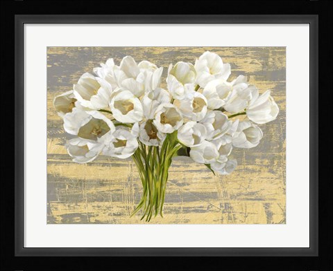 Framed Washed Tulips (Ash &amp; Gold) Print