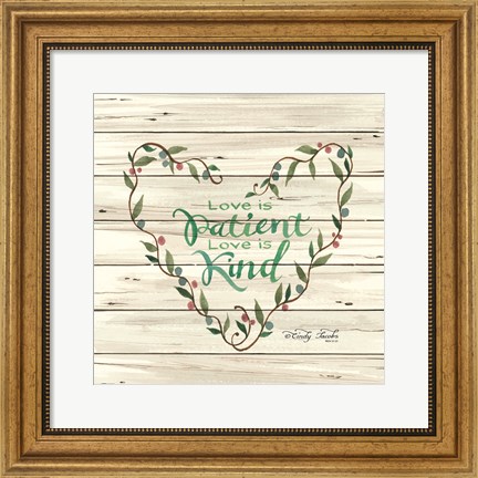 Framed Love is Patient Heart Wreath Print