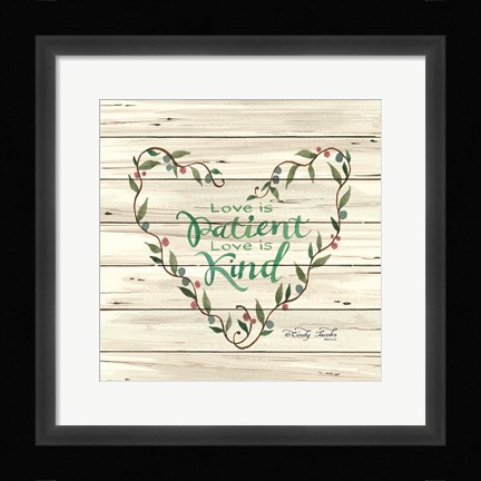 Framed Love is Patient Heart Wreath Print