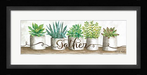 Framed Gather Succulent Pots Print