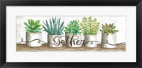 Framed Gather Succulent Pots Print