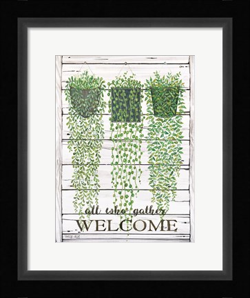 Framed Ivy Welcome All Who Gather Print