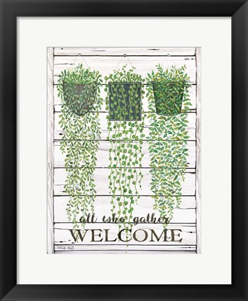 Framed Ivy Welcome All Who Gather Print