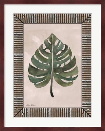 Framed Monstera Leaf Galvanized Print