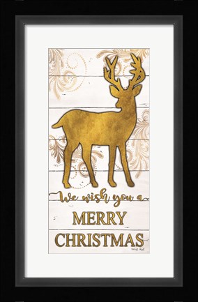 Framed Reindeer Merry Christmas Print