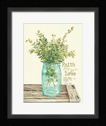 Framed Faith, Hope, Love and Eucalyptus Print