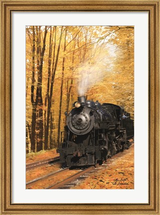 Framed Fall Locomotive Print