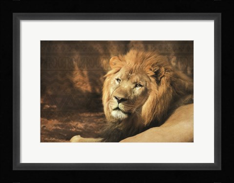 Framed Tribal Lion Print