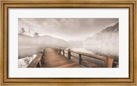 Framed Lake Cherokee Dock Print