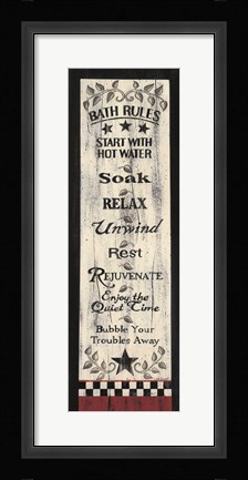 Framed Bath Rules Print