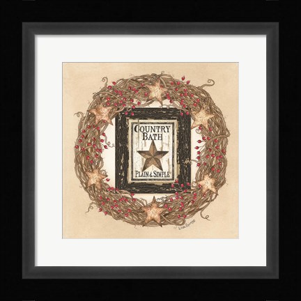 Framed Country Bath Wreath Print