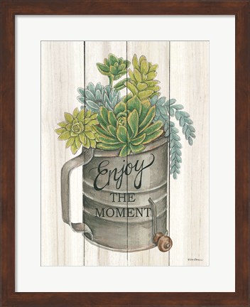 Framed Enjoy the Moment Succulents Print