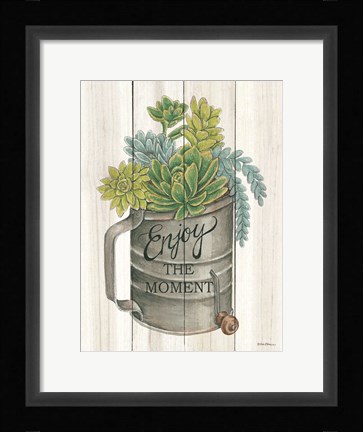 Framed Enjoy the Moment Succulents Print