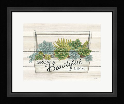 Framed Beautiful Life Succulents Print