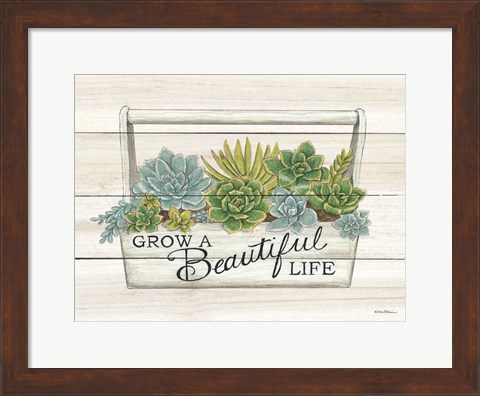 Framed Beautiful Life Succulents Print