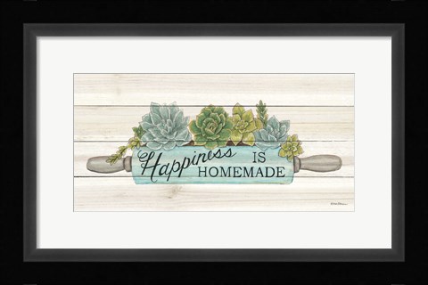 Framed Happiness is Homemade Succulents Print
