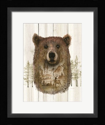 Framed Bear Wilderness Portrait Print