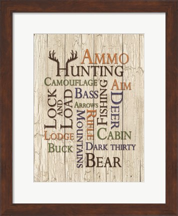 Framed Hunting Words Print