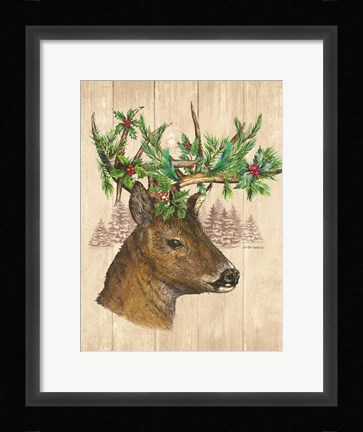 Framed Holiday Deer Print