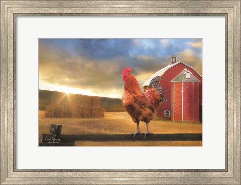 Framed Good Morning Rooster Print