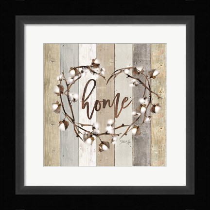 Framed Home Cotton Wreath Print