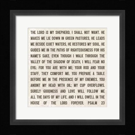 Framed Lord is My Shepherd Print