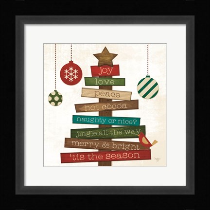Framed Christmas Tree Sentiments Print