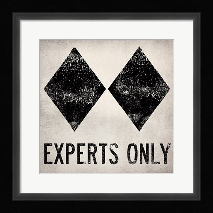 Framed Experts Only White Print