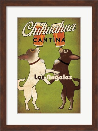 Framed Double Chihuahua Los Angeles Print