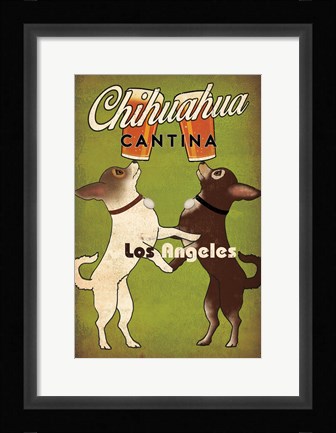 Framed Double Chihuahua Los Angeles Print