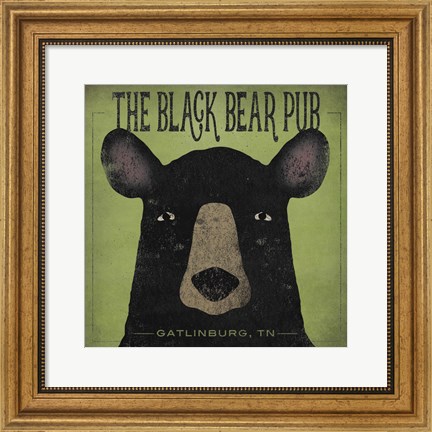 Framed Black Bear Pub Print