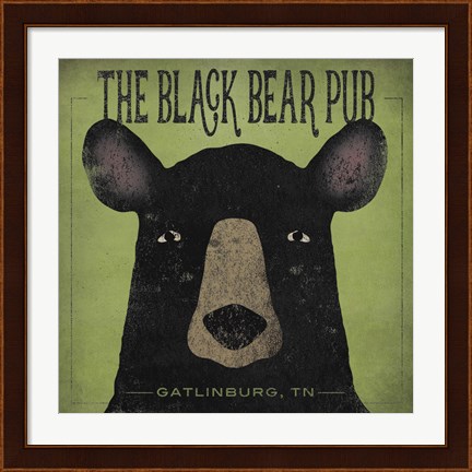 Framed Black Bear Pub Print