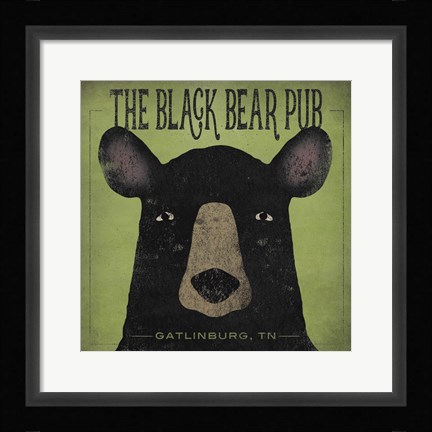 Framed Black Bear Pub Print