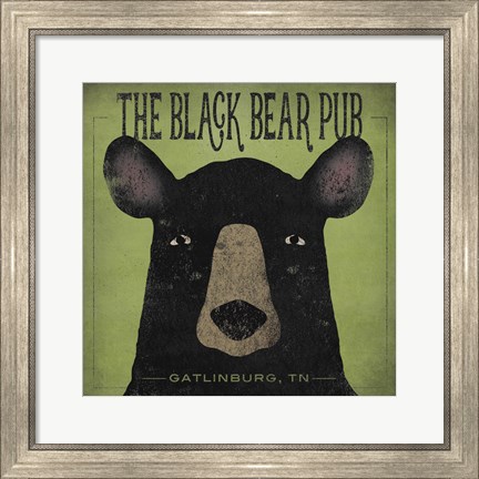 Framed Black Bear Pub Print