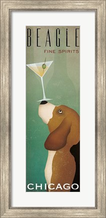 Framed Beagle Martini v2 Print