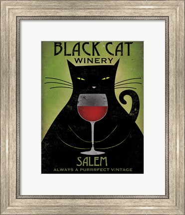 Framed Black Cat Winery Salem Print