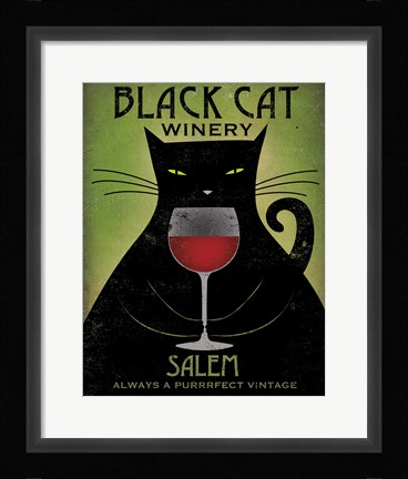 Framed Black Cat Winery Salem Print