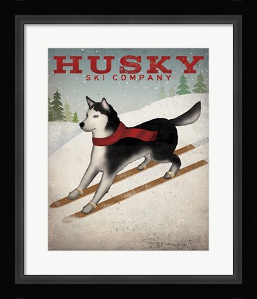 Framed Husky Ski Co Print