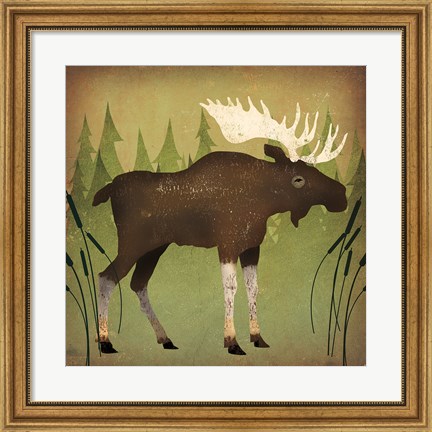 Framed Take a Hike Moose no Words Print