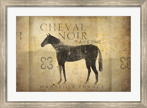 Framed Cheval Noir v4 Print