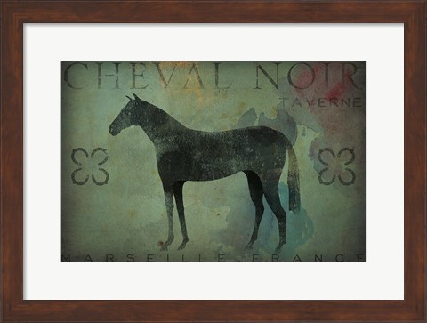 Framed Cheval Noir v1 Print