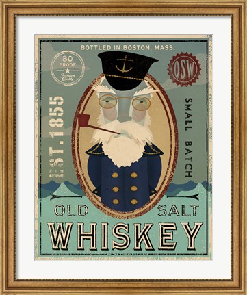 Framed Fisherman III Old Salt Whiskey Print