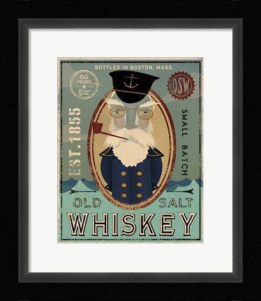Framed Fisherman III Old Salt Whiskey Print