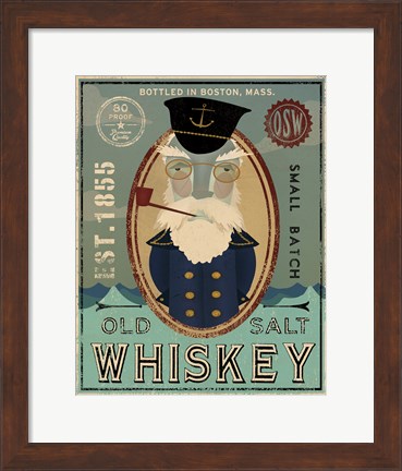Framed Fisherman III Old Salt Whiskey Print