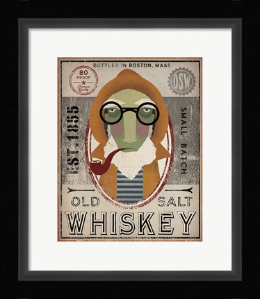 Framed Fisherman II Old Salt Whiskey Print