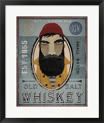 Framed Fisherman VI Old Salt Whiskey Print
